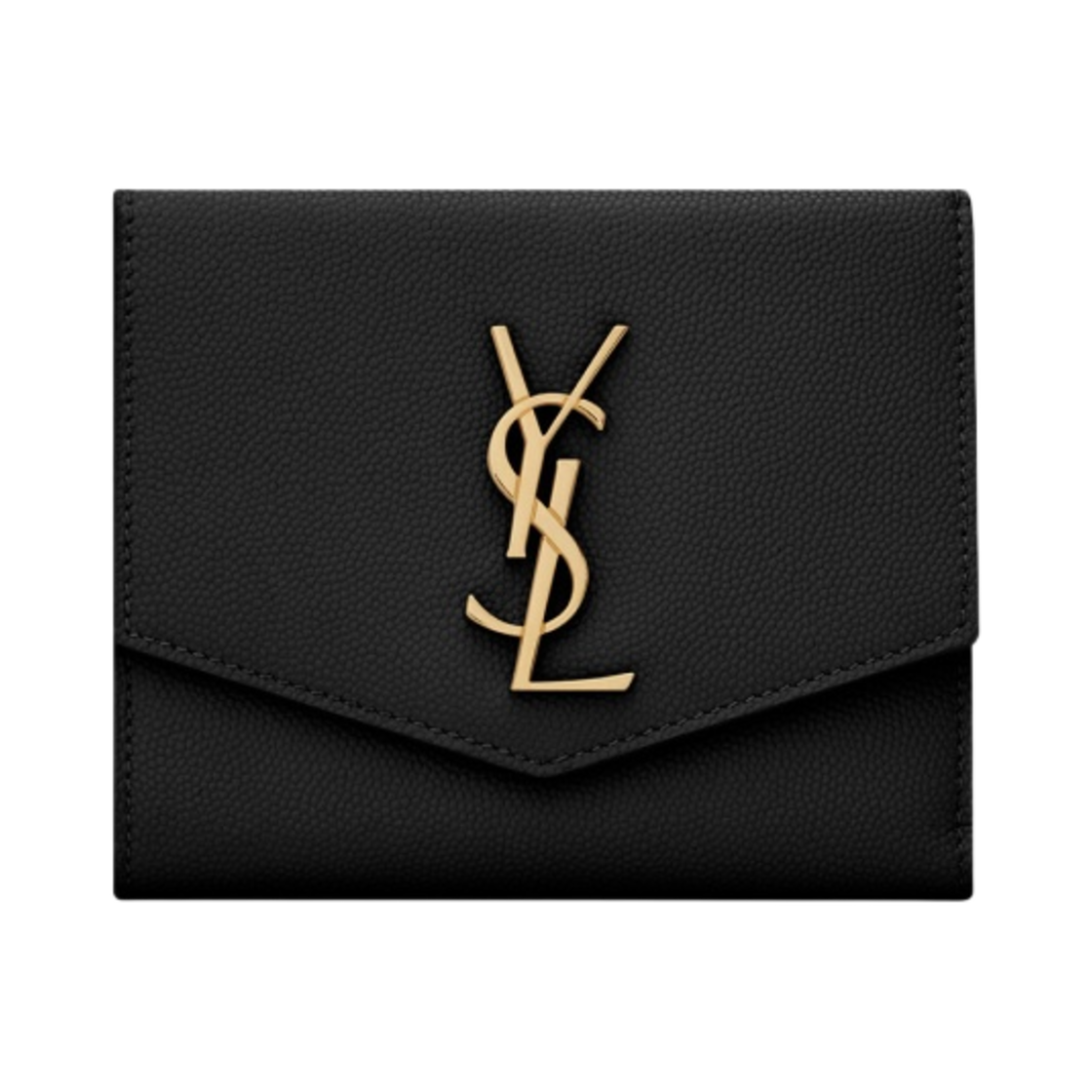 생로랑 그랑 드 뿌드르 엠보스드 레더 업타운 컴팩트 지갑 블랙(Saint Laurent Uptown Compact Wallet in Grain De Poudre Embossed Leather Black)