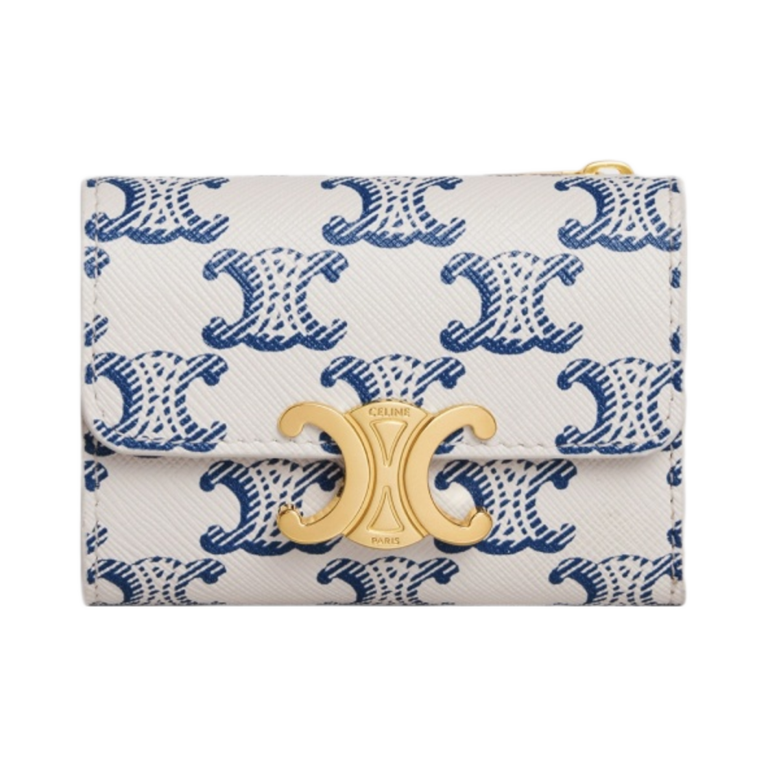 셀린느 트리옹프 캔버스 코인 컴팩트 월렛 블루(Celine Compact Wallet with Coin in Triomphe Canvas Blue) - 1