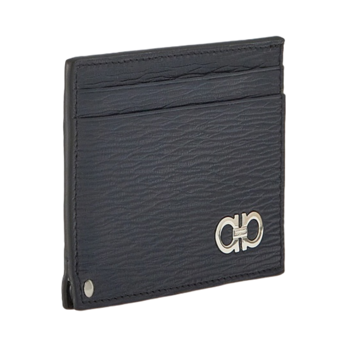 페라가모 간치니 풀-아웃 ID 윈도우 카드 홀더 딥 오션 블랙(Ferragamo Gancini Card Holder with Pull-Out ID Window Deep Ocean Black) - 2