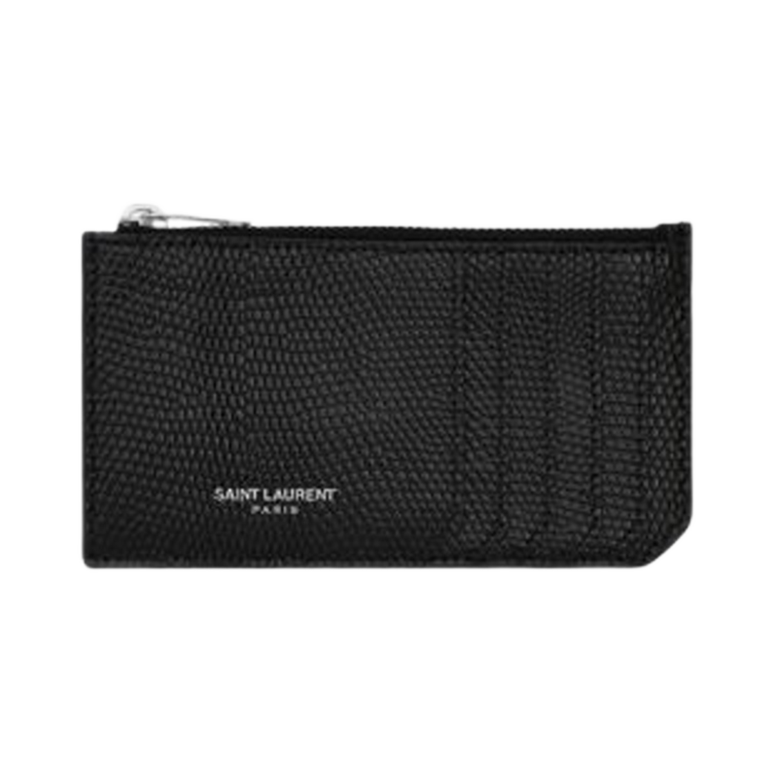 생로랑 파리 프라그먼트 지퍼 크레딧 카드 케이스 리자드 블랙(Saint Laurent Paris Fragments Zipped Credit Card Case in Lizard Black) - 1