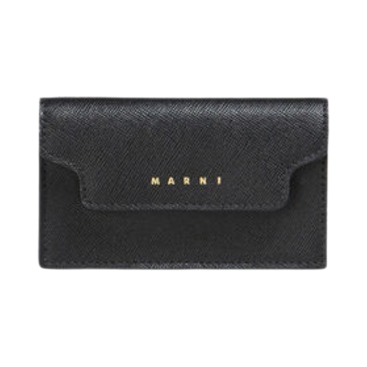 Marni Saffiano Leather Business Card Case Black