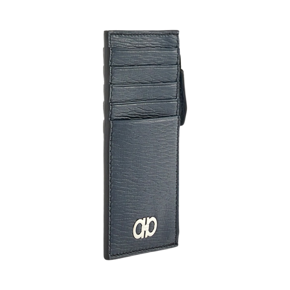 페라가모 간치니 크레딧 카드 홀더 딥 오션 블랙(Ferragamo Gancini Credit Card Holder Deep Ocean) - 2