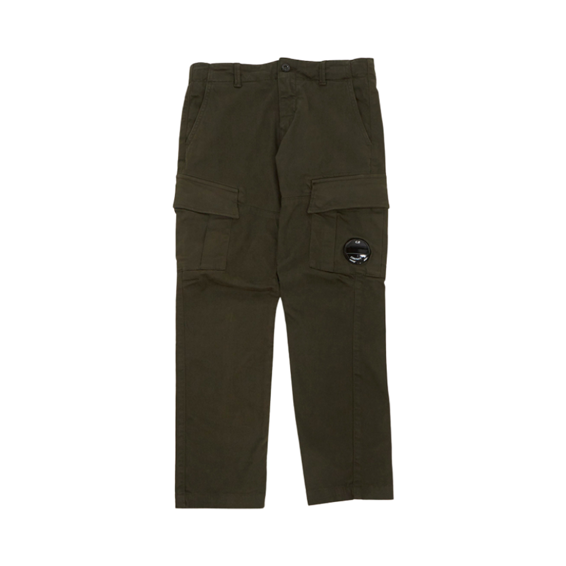 15CKPA052B005531G683 (Kids) C.P. Company U16 Stretch Sateen Peach Cargo Pants Ivy Green - 23FW