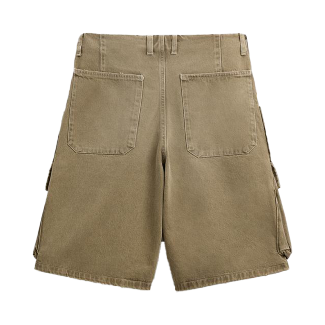 Zara Cargo Denim Bermuda Shorts Tobacco