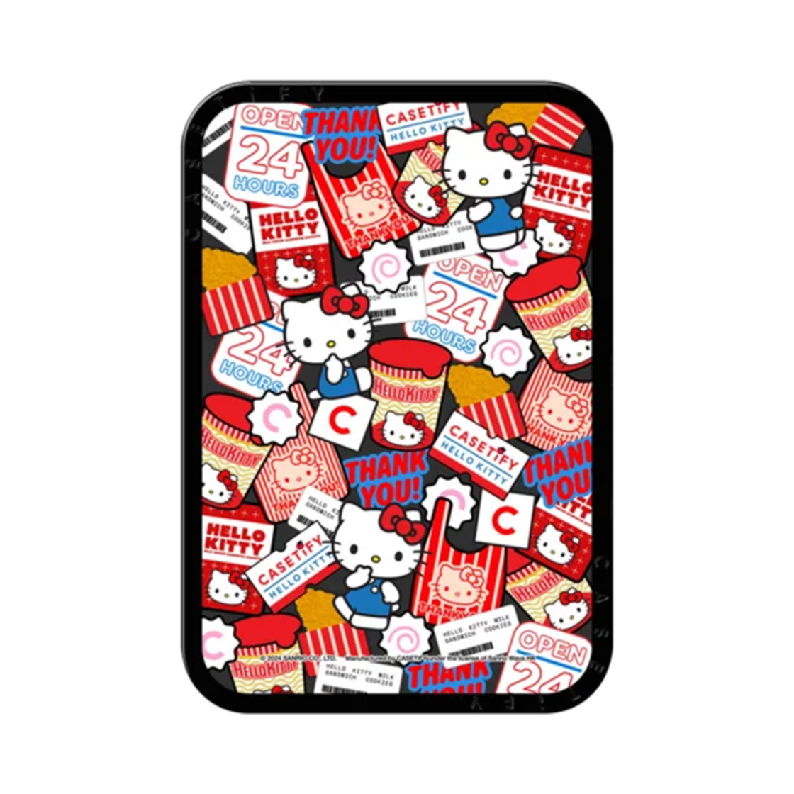 케이스티파이 x 헬로 키티 스티커 스내피 맥세이프 카드홀더 스탠드 블랙(Casetify x Hello Kitty Sticker Snappy Magsafe Cardholder Stand Black) - 1