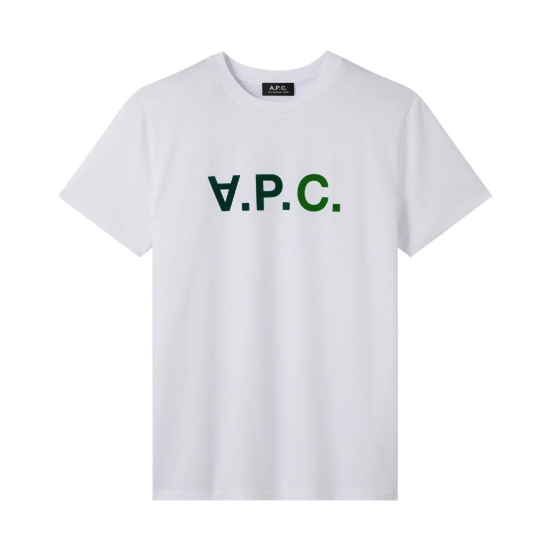 아페쎄 멀티컬러 VPC 티셔츠 화이트 그린(A.P.C. Multicolored VPC T-Shirt White Green) - 1