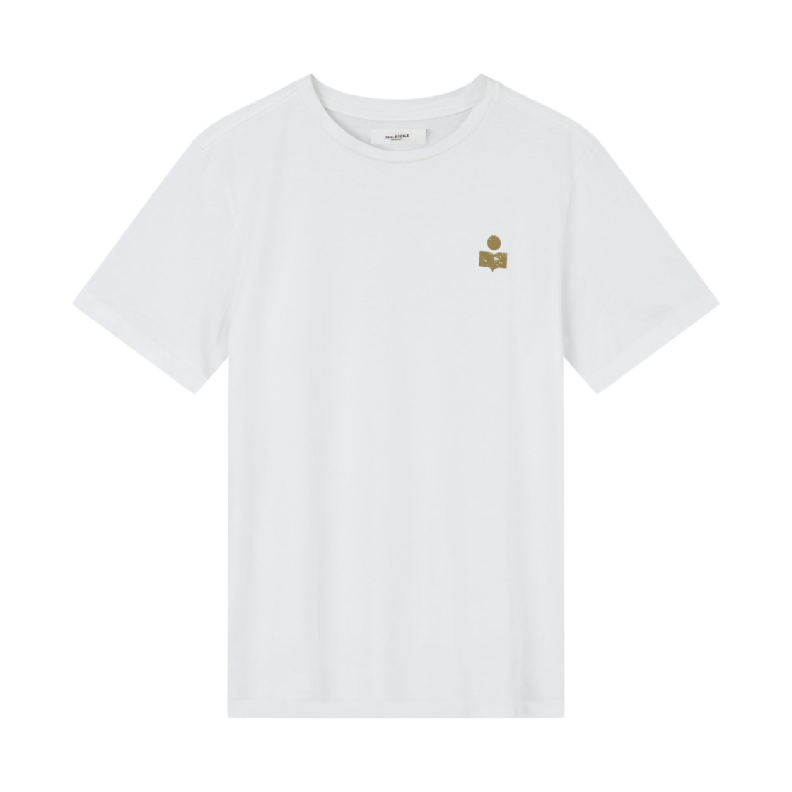 (W) 이자벨 마랑 즈웰 로고 크루넥 티셔츠 화이트 카키 - 22FW((W) Isabel Marant Zewel Logo Crewneck T-Shirt White Khaki - 22FW) - 1