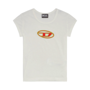 (W) Diesel T-Angie Peekaboo Logo T-Shirt White