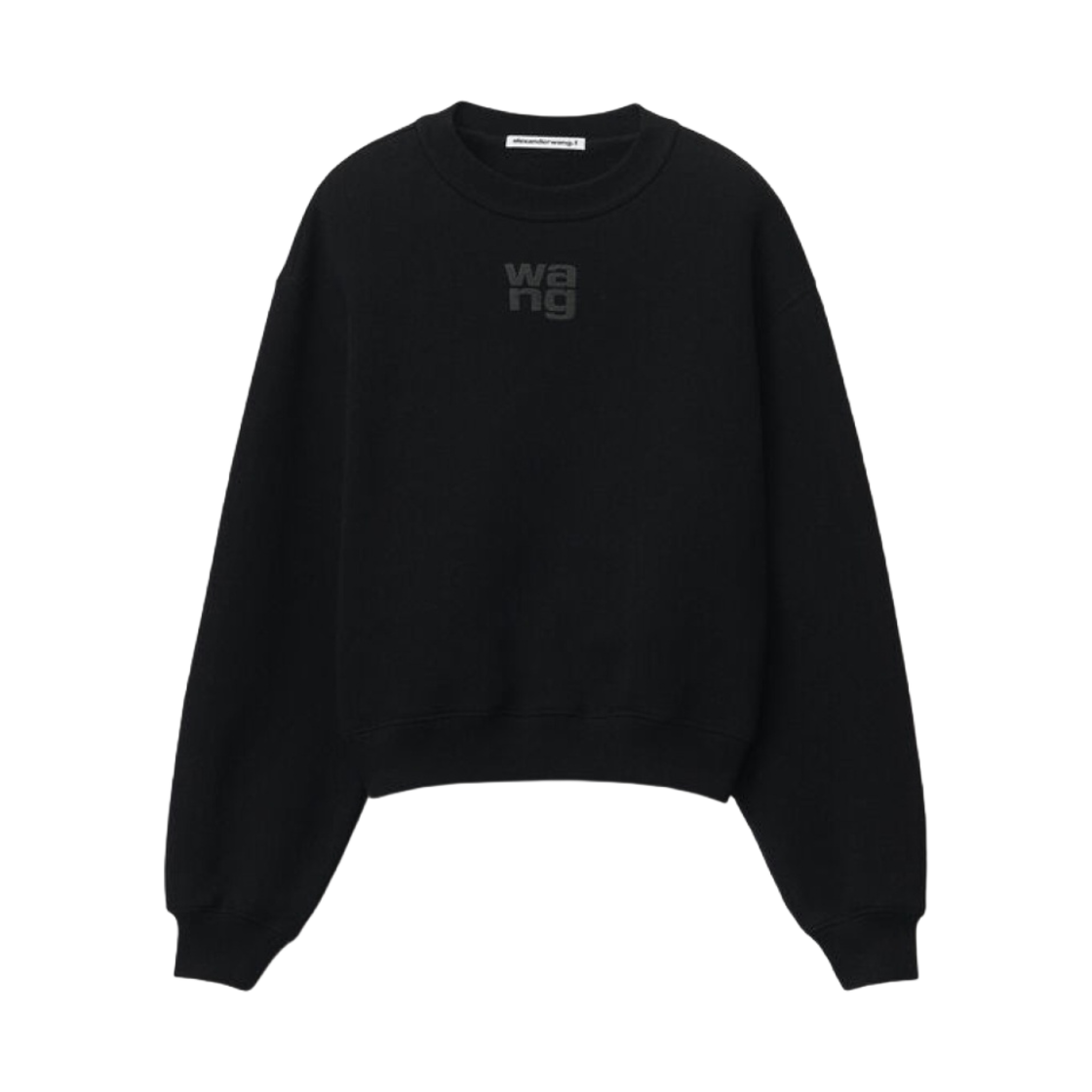 (W) 알렉산더 왕 스트럭처드 테리 퍼프 로고 스웨트셔츠 블랙((W) Alexander Wang Puff Logo Sweatshirt in Structured Terry Black) - 1