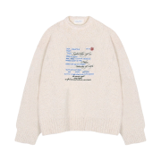 [KREAM 단독] STU Recipt Embroidered Knit Cream