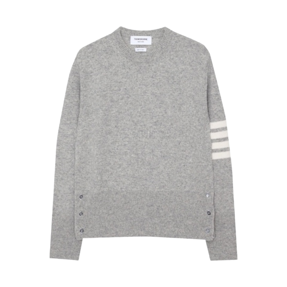 톰브라운 셰틀랜드 저지 스티치 사선 풀오버 니트 라이트 그레이(Thom Browne Shetland Jersey Stitch 4-Bar Pullover Knit Light Grey) - 1
