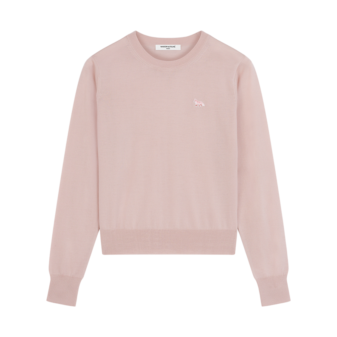MW00816KT1036-P628 (W) Maison Kitsune Baby Fox Patch Regular Jumper Pasture Rose