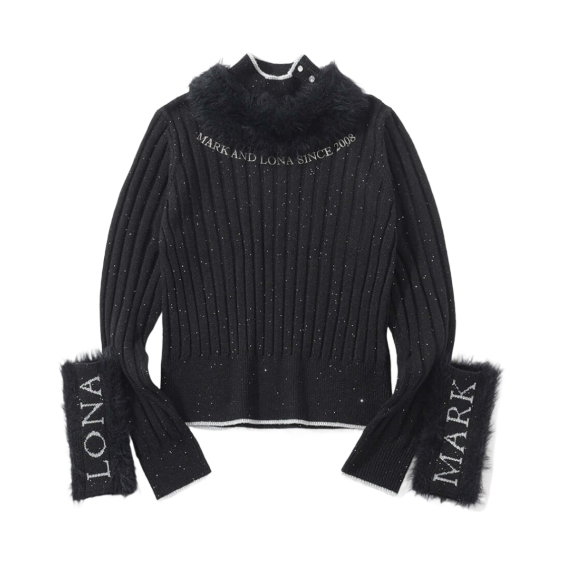 MLW-4C-AB09 (W) Mark & Lona Golf Wear Cristina Glam Fur Sweater Black
