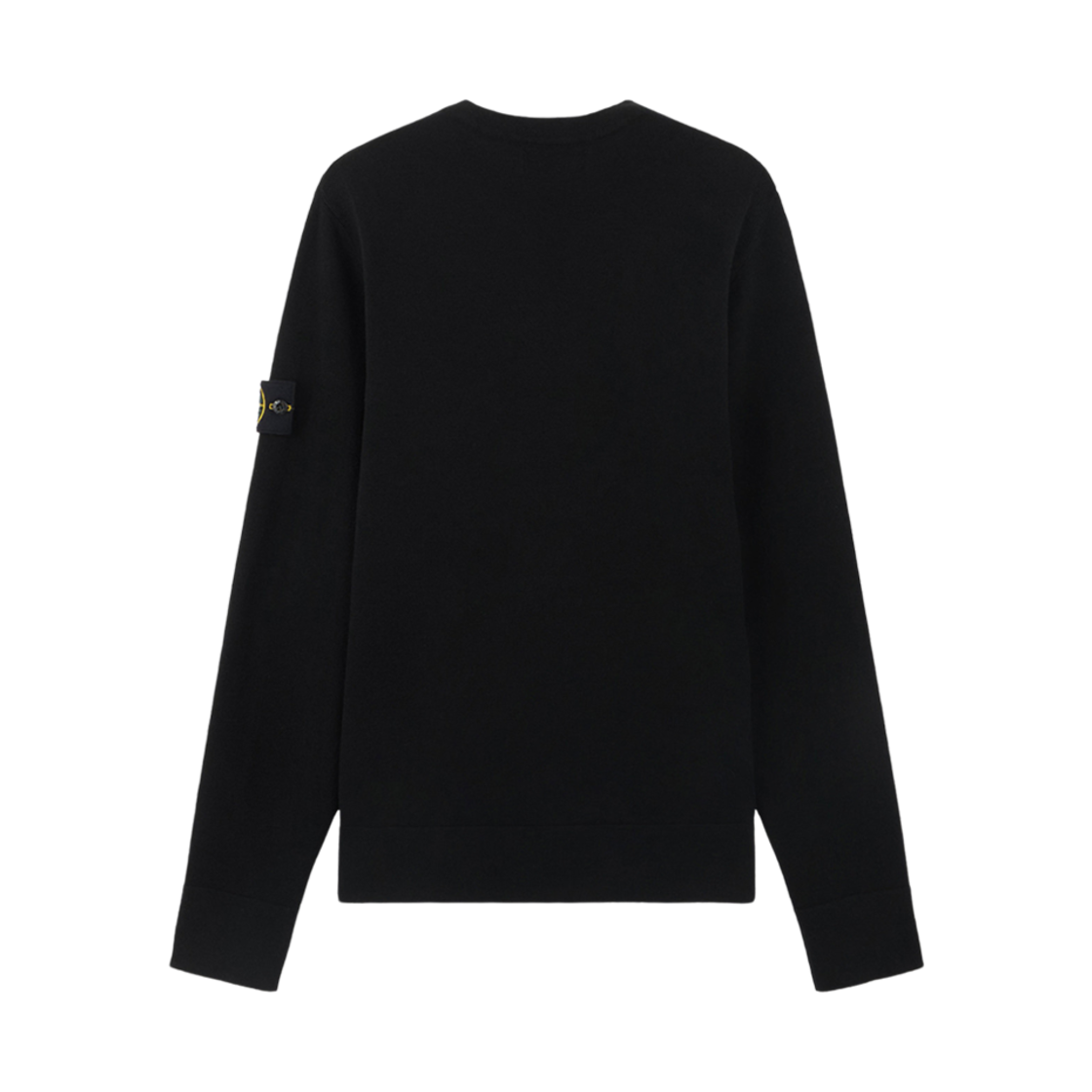 스톤 아일랜드 526A1 스트레치 RWS 울 크루넥 스웨터 위드 립드 디테일 블랙 - 24FW(Stone Island 526A1 Stretch RWS Wool Crewneck Sweater with Ribbed Details Black - 24FW) - 2