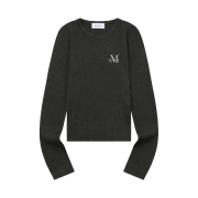MUCENT Greave R-Neck Crop Rib Knit Charcoal