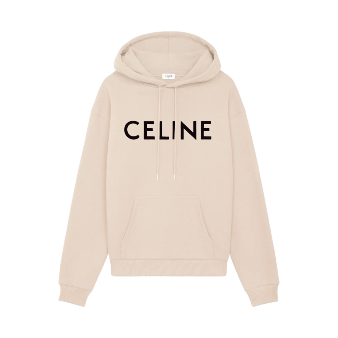 셀린느 코튼 플리스 루즈 후드 워시드 스톤 베이지 블랙(Celine Loose Hoodie in Cotton Fleece Washed Stone Beige Black) - 1