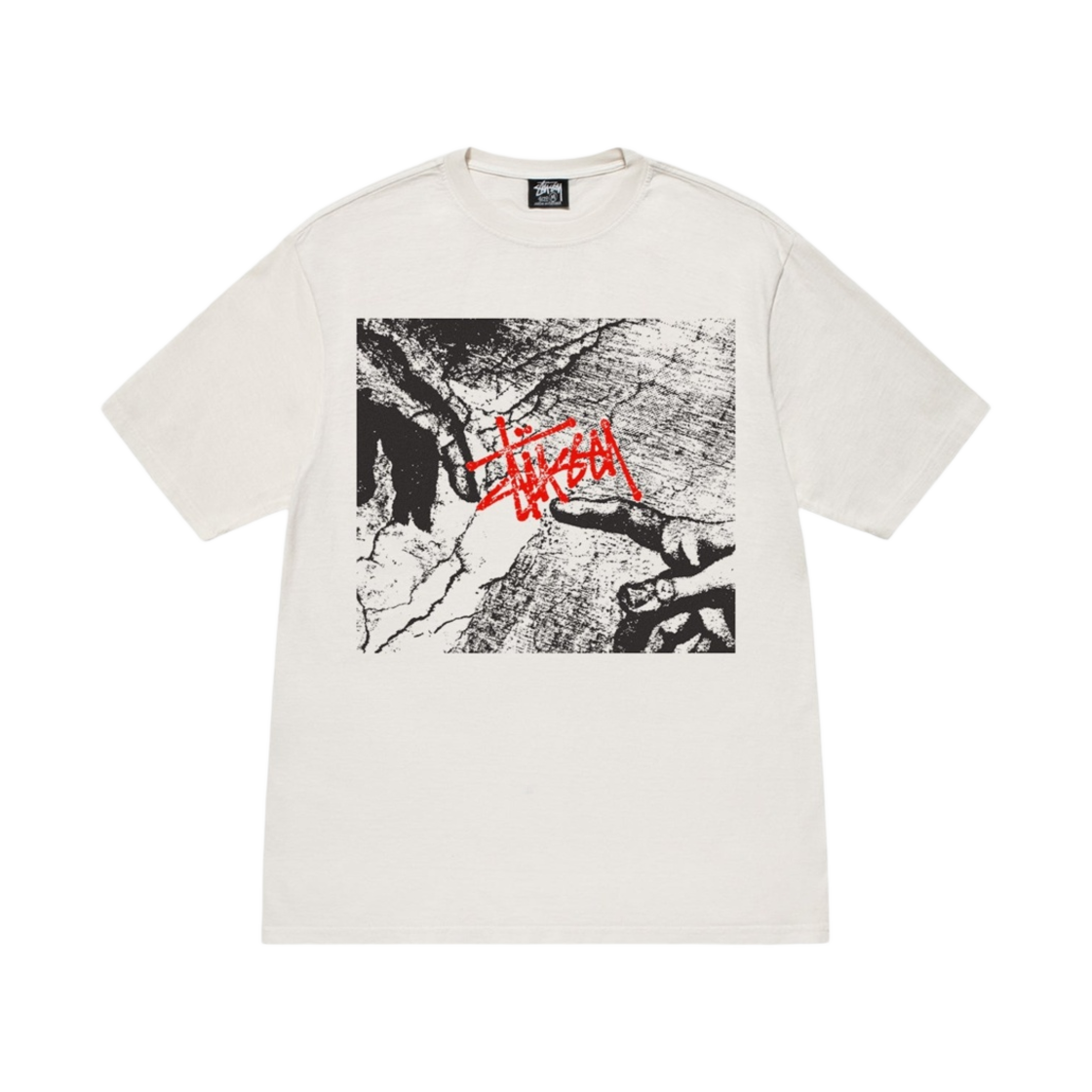 스투시 크리에이션 티셔츠 피그먼트 다이드 내츄럴