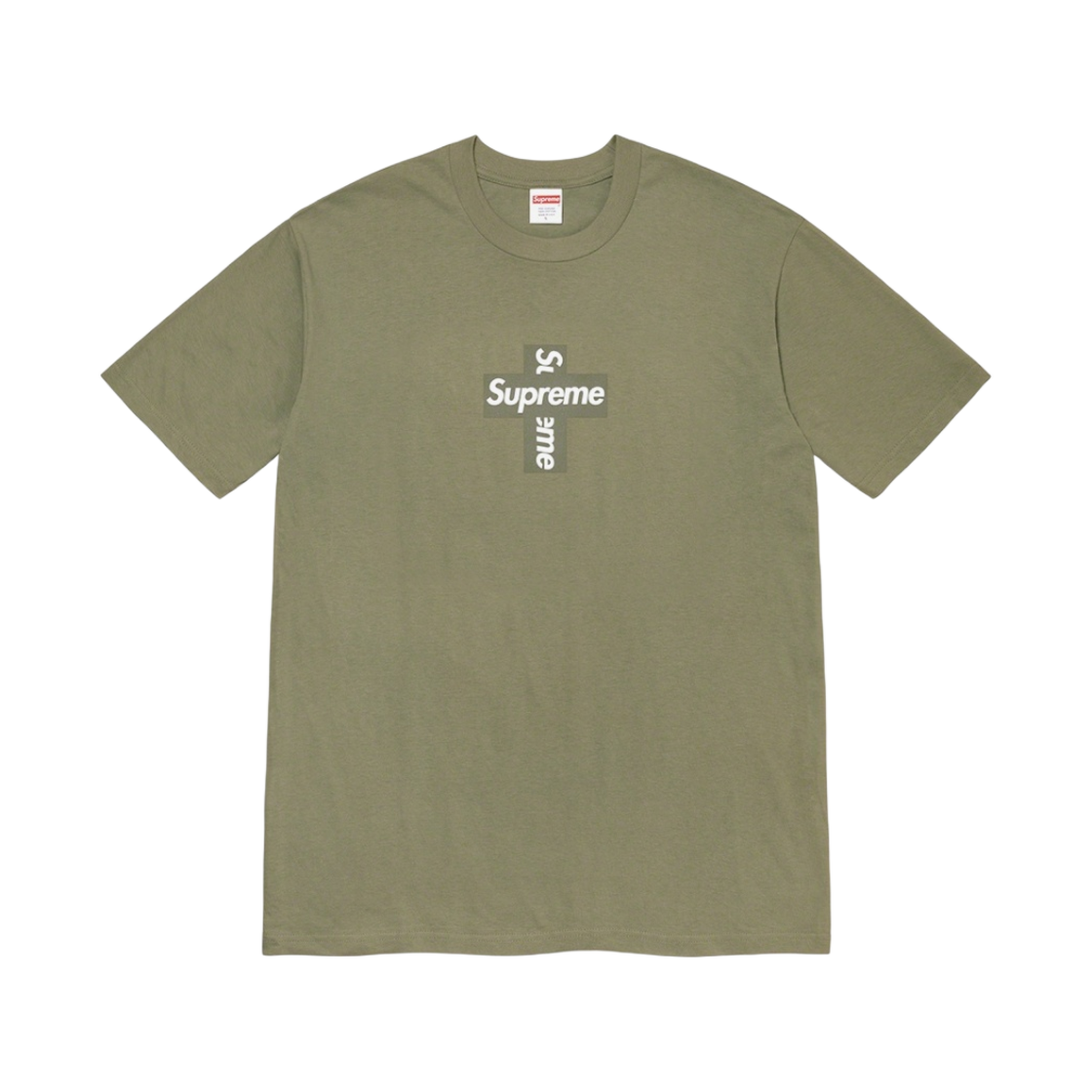 슈프림 크로스 박스로고 티셔츠 라이트 올리브 - 20FW