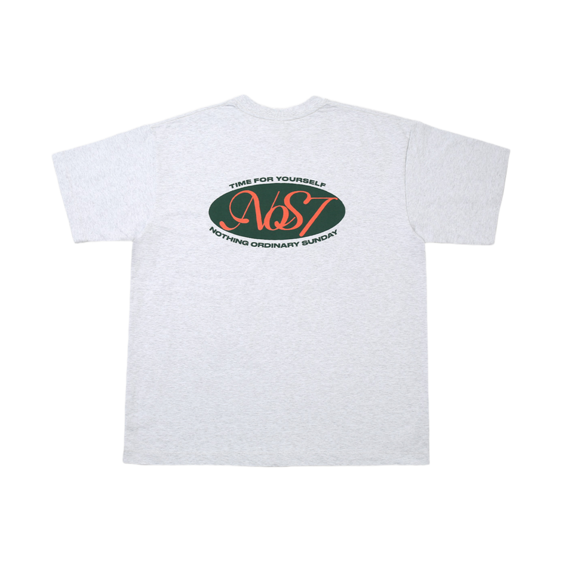 NOS7 오발 그래픽 티셔츠 라이트 멜란지(NOS7 Oval Graphic T-Shirt Light Melange)