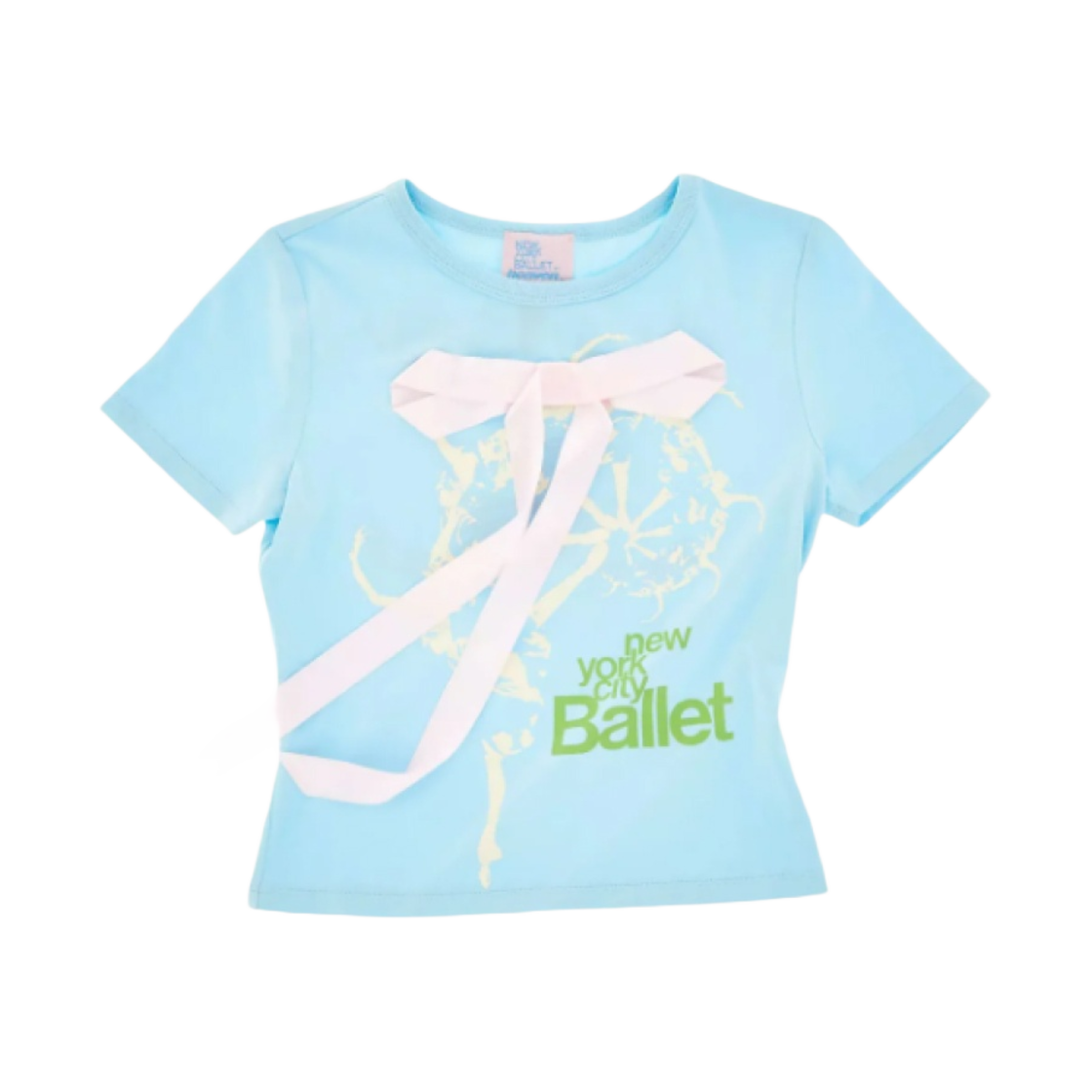 (W) 헤븐 바이 마크 제이콥스 x 샌디 리앙 리본 베이비 티셔츠 라이트 블루((W) Heaven by Marc Jacobs x Sandy Liang Ribbon Baby T-Shirt Light Blue)