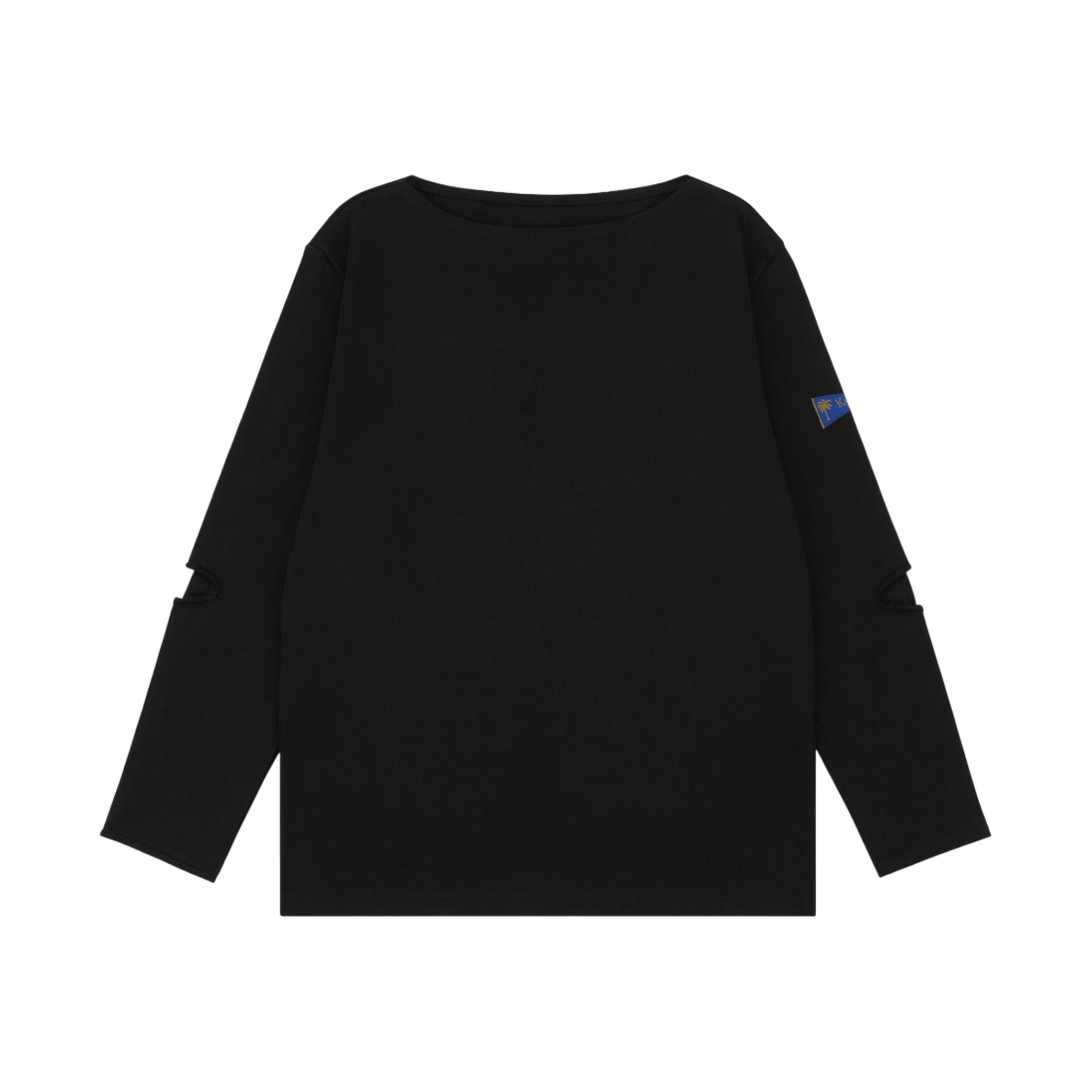 캐피탈 덴스드 저지 엘보우 립 보트넥 롱슬리브 티셔츠 블랙(Kapital Densed Jersey Elbow-Rip Boatneck Long Sleeve T-Shirt Black) - 2