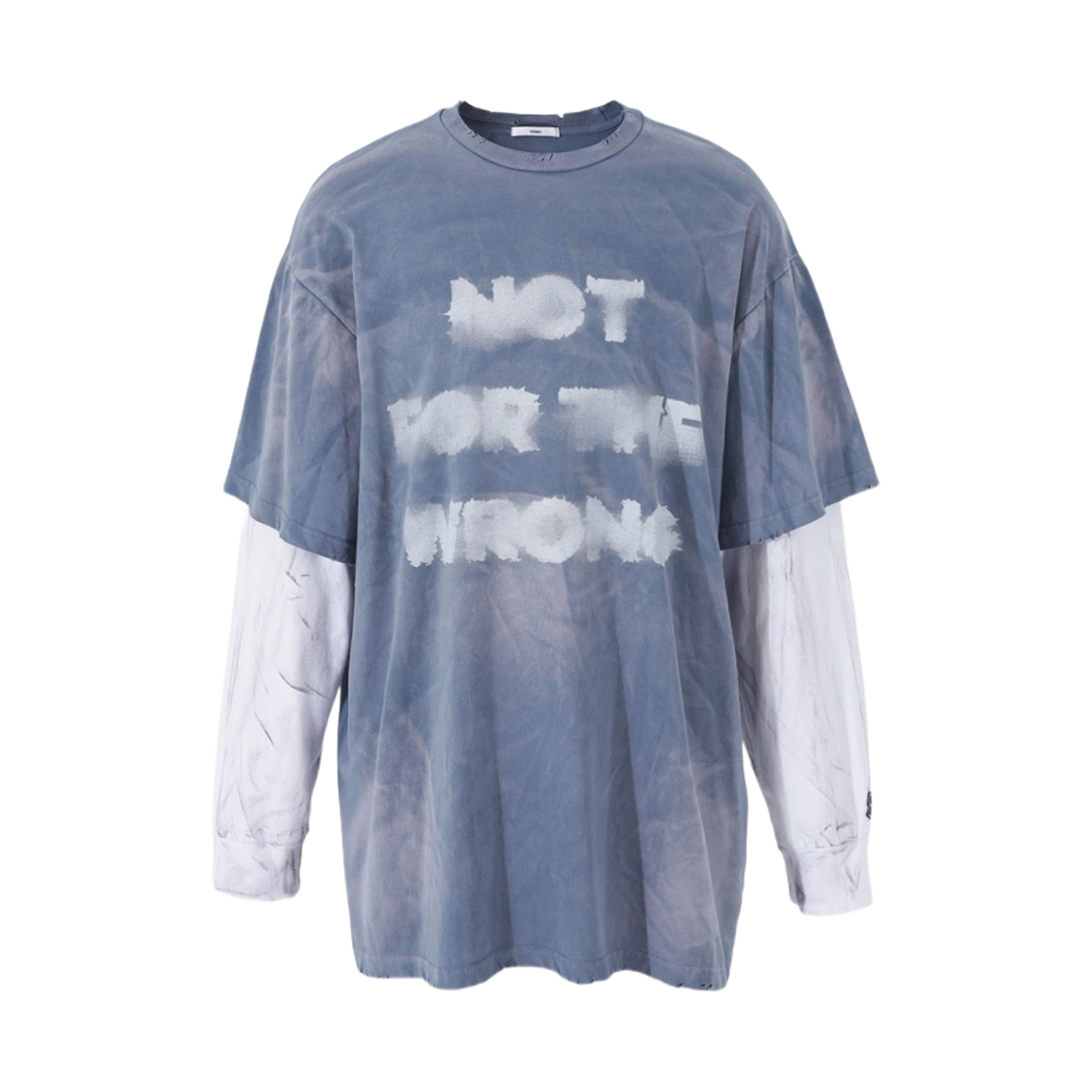 노쿨러스 스머지 레이어드 티셔츠 블루(Nos Couleurs Smudge Layered T-Shirt Blue)