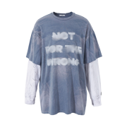Nos Couleurs Smudge Layered T-Shirt Blue