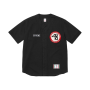 Supreme x 40 Acres Twill Baseball Jersey Black - 25SS