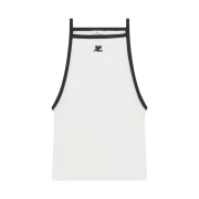 (W) Courreges Light Ribs Contrast Tank Top Heritage White Black