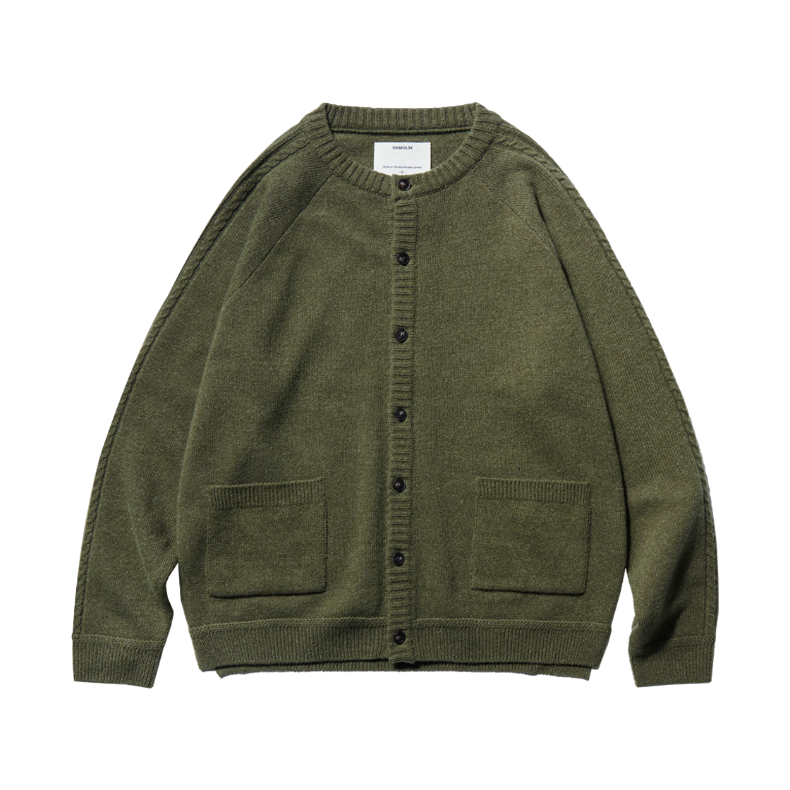 RML24SSUC06 Lisse Merino U Cardigan Moss Green