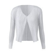 (W) Pleats Please Issey Miyake Basics Cardigan Light Gray