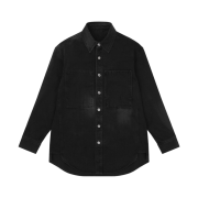 Wooyoungmi Embossing Back Logo Denim Shirt Black - 22SS