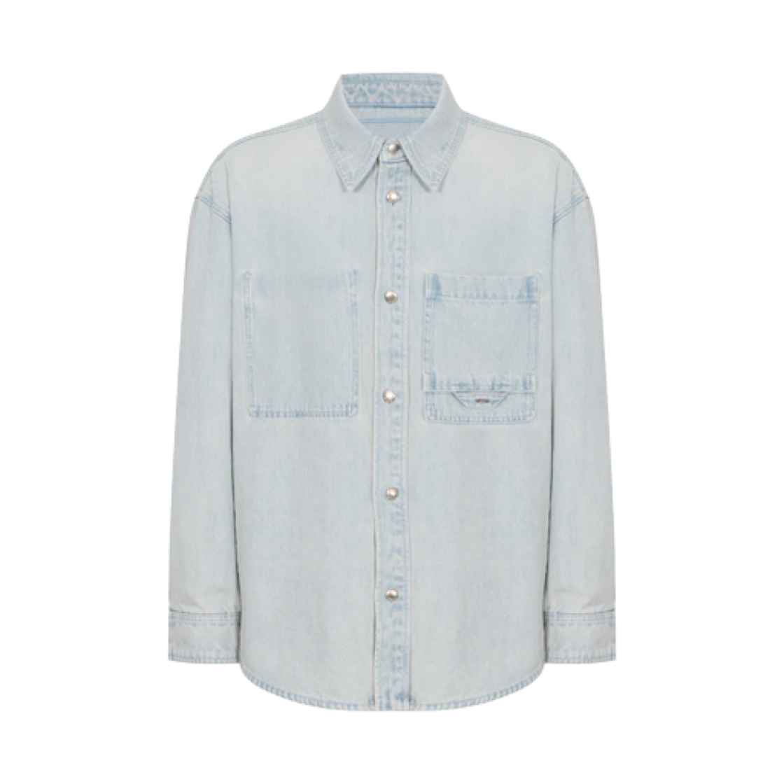 우영미 플라워 백로고 데님 셔츠 블루 - 25SS(Wooyoungmi Flower Back Logo Denim Shirt Blue - 25SS) - 2