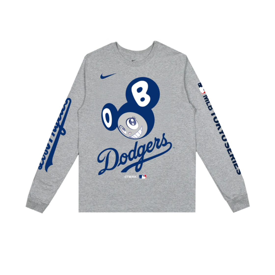 나이키 x 무라카미 타카시 x MLB 월드 투어 도쿄 시리즈 2025 다저스 롱슬리브 티셔츠 그레이(Nike x Murakami Takashi x MLB World Tour Tokyo Series 2025 Dodgers LS T-Shirt Grey)