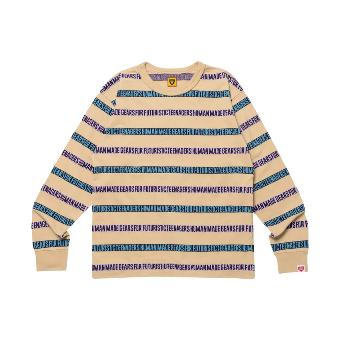 HM26CS015 Human Made Jacquard L/S T-Shirt Beige