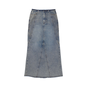 (W) Mischief Maxi Denim Skirt Light Blue