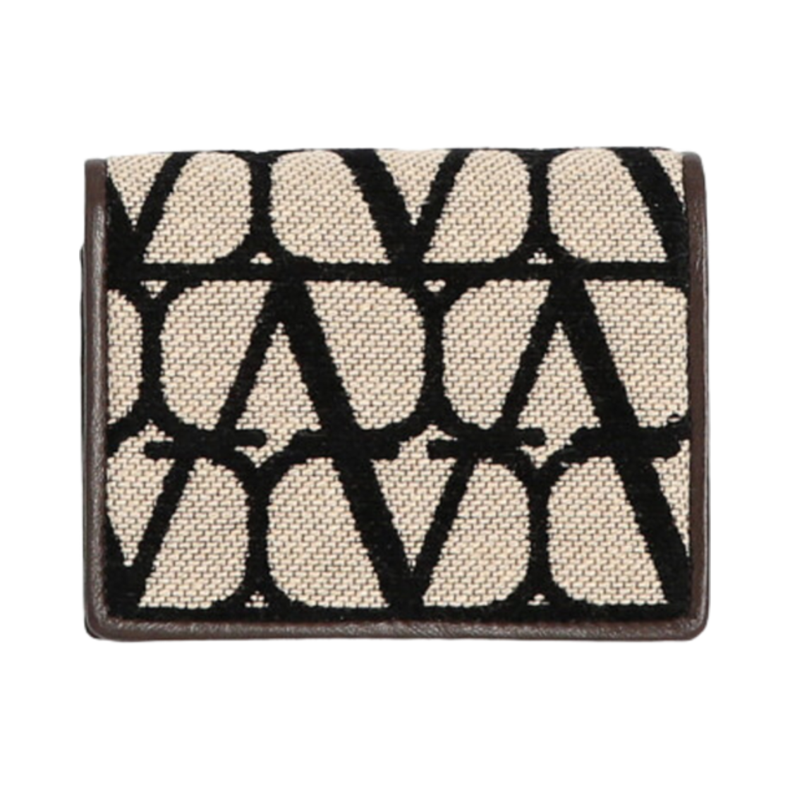 P0Y73CNN6ZN Valentino Small Toile Iconographe Wallet Beige Black