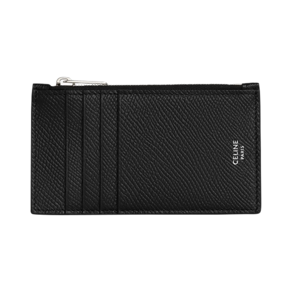 셀린느 지퍼 컴팩트 카드 홀더 그레인드 카프스킨 블랙(Celine Zipped Compact Card Holder in Grained Calfskin Black) - 1