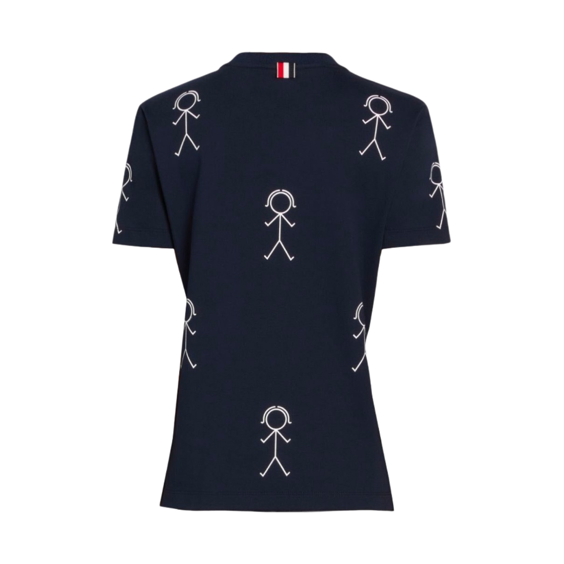 (W) 톰브라운 네이비 미드웨이트 저지 MRS 톰 아이콘 프린트 숏슬리브 티셔츠 블루((W) Thom Browne Navy Midweight Jersey MRS Thom Icon Print Short Sleeve T-Shirt Blue) - 2