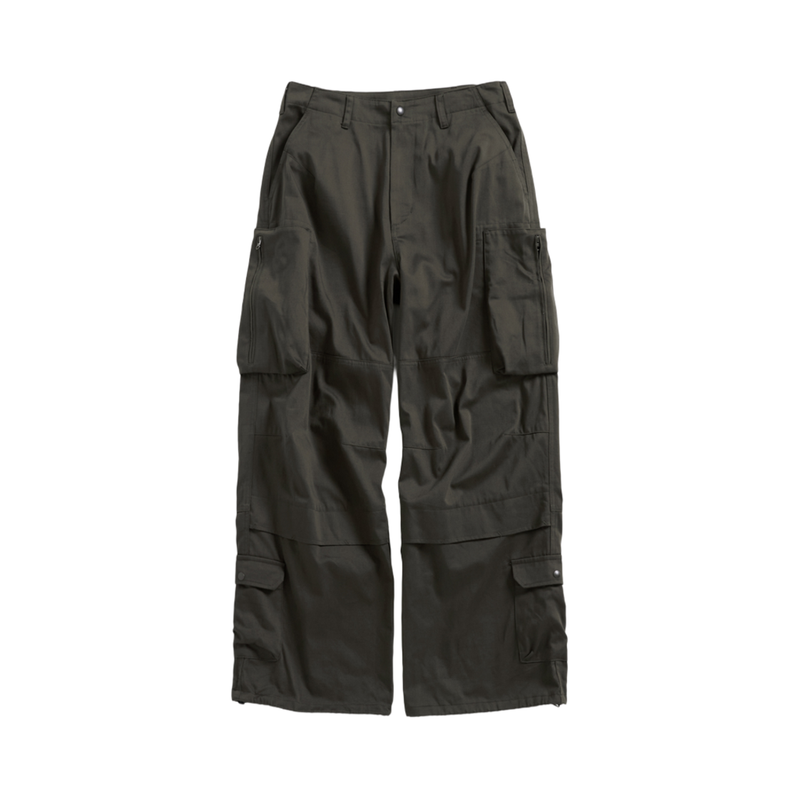 해칭룸 지퍼 카고 워크 팬츠 다크 카키(Hatchingroom Zip Cargo Work Pants Dark Khaki)