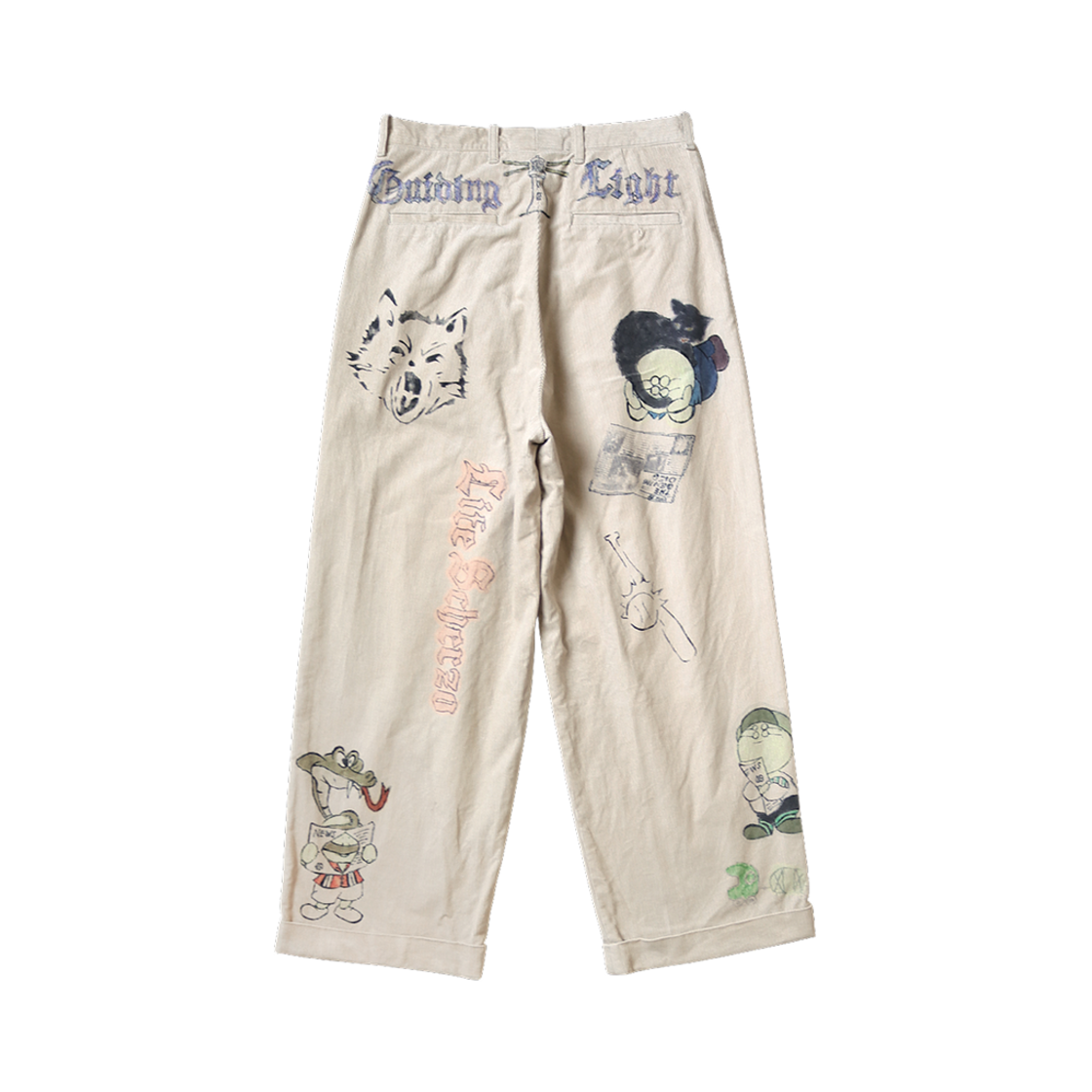 캐피탈 14W 코듀로이 아이비 팬츠 메모리얼 페인트 모델 베이지(Kapital 14W Corduroy Ivy Pants Memorial Paint Model Beige) - 2