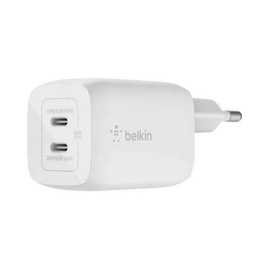 벨킨 65W 듀얼 USB-C타입 PD 3.0 PPS Gan 고속 충전기 WCH013kr