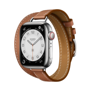 Apple Watch Hermes Series 7 41mm Silver Stainless Steel Case with Attelage Double Tour Gold (Korean Ver.)