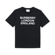 (Kids) Burberry Logo Print Cotton T-Shirt Black