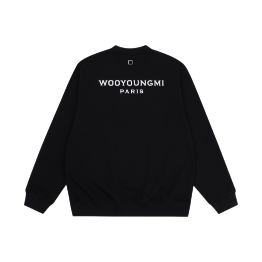 우영미 그래디언트 엠보싱 백로고 스웨트셔츠 블랙 - 24SS