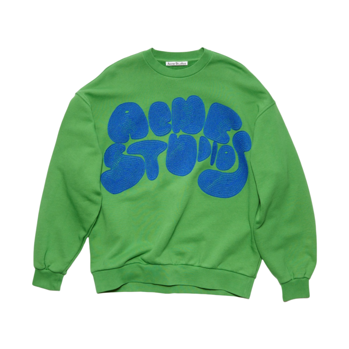 아크네 스튜디오 크루넥 버블 로고 스웨트셔츠 일렉트릭 그린(Acne Studios Crewneck Bubble Logo Sweatshirt Electric Green) - 1
