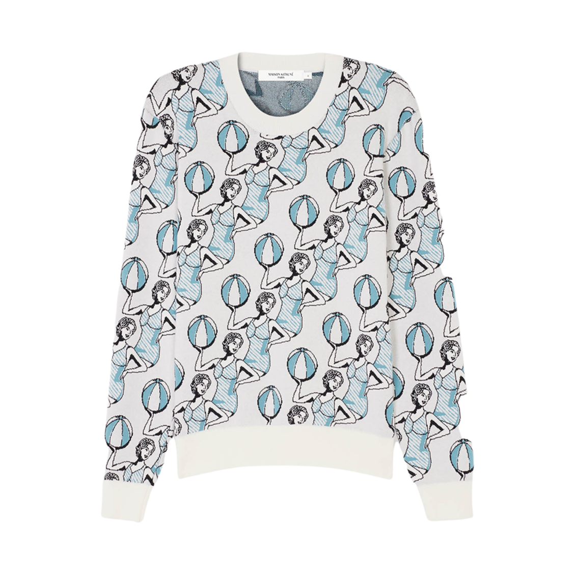 메종 키츠네 댄싱 걸 컴포트 점퍼 멀티코 디자인(Maison Kitsune Dancing Girls Comfort Jumper Multico Design) - 1