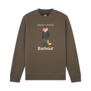 Barbour x Maison Kitsune Beaufort Fox Crewneck Green