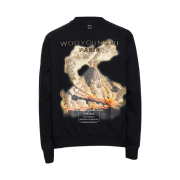 Wooyoungmi Volcano Back Logo Sweatshirts Black - 23FW