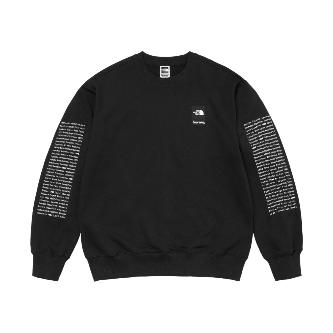 슈프림 x 노스페이스 크루넥 블랙 - 24SS